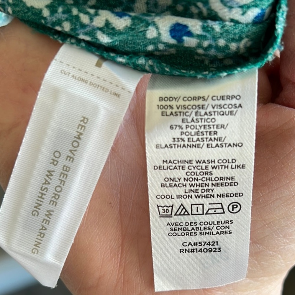 LOFT Green, Blue and White Sleeveless Romper - Picture 9 of 10